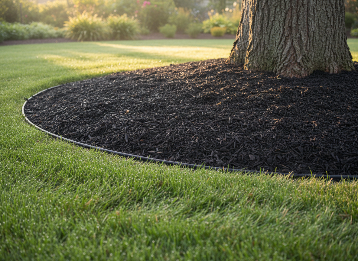 Professional mulching and edging by Minute Men Property Services
